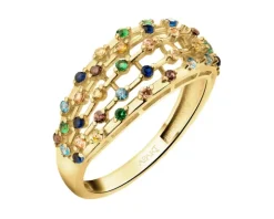 Złoty pierścionek z cyrkoniami