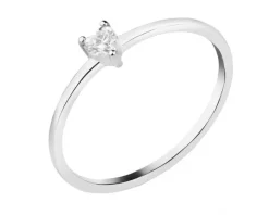 Złoty pierścionek z cyrkonią - serce