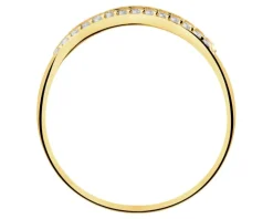 Złoty pierścionek z cyrkoniami