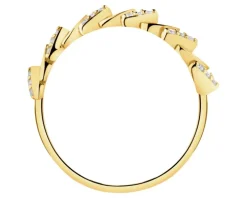 Złoty pierścionek z cyrkoniami