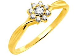 Złoty pierścionek z cyrkoniami