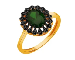 Złoty pierścionek z cyrkoniami