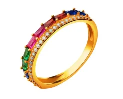 Złoty pierścionek z cyrkoniami