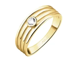 Złoty pierścionek z cyrkonią