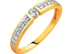 Złoty pierścionek z cyrkoniami