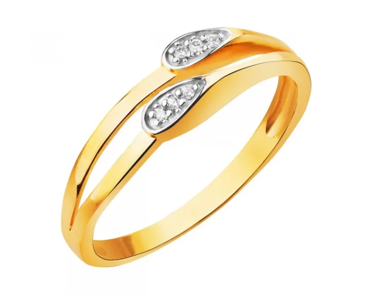 Złoty pierścionek z cyrkoniami