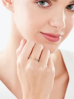 Złoty pierścionek z cyrkoniami - Eternity