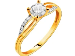 Złoty pierścionek z cyrkoniami