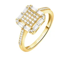 Złoty pierścionek z cyrkoniami