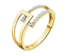 Złoty pierścionek z cyrkoniami