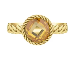 Złoty pierścionek z cyrkonią