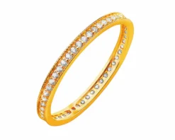 Złoty pierścionek z cyrkoniami - Eternity