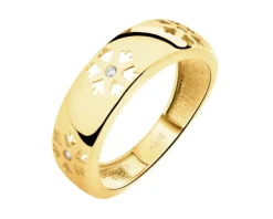 Złoty pierścionek z cyrkoniami