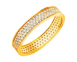 Złoty pierścionek z cyrkoniami - Eternity