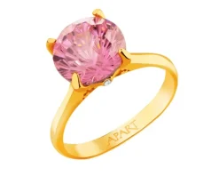 Złoty pierścionek z cyrkonią