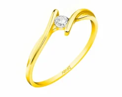 Złoty pierścionek z cyrkonią