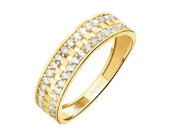 Złoty pierścionek z cyrkoniami