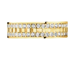 Złoty pierścionek z cyrkoniami