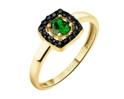 Złoty pierścionek z cyrkoniami