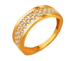 Złoty pierścionek z cyrkoniami