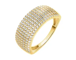 Złoty pierścionek z cyrkoniami