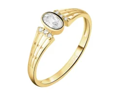 Złoty pierścionek z cyrkoniami