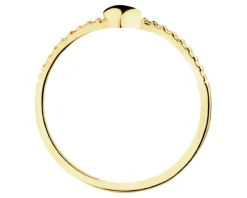 Złoty pierścionek z cyrkoniami - serce