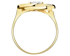 Złoty pierścionek z cyrkonią