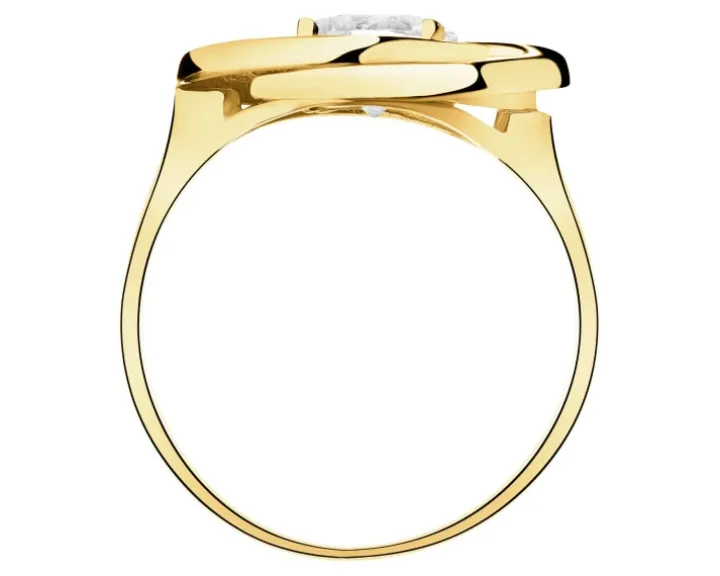 Złoty pierścionek z cyrkonią