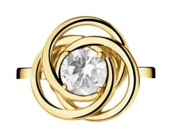 Złoty pierścionek z cyrkonią