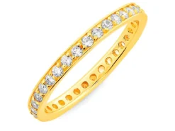 Złoty pierścionek z cyrkoniami - Eternity