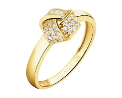Złoty pierścionek z cyrkoniami