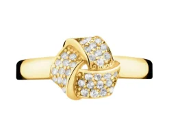 Złoty pierścionek z cyrkoniami