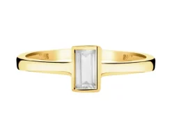 Złoty pierścionek z cyrkonią