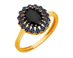 Złoty pierścionek z cyrkoniami