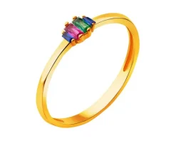 Złoty pierścionek z cyrkoniami