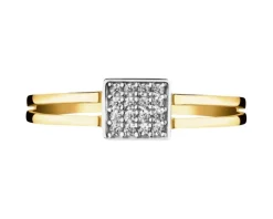 Złoty pierścionek z cyrkoniami