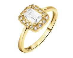 Złoty pierścionek z cyrkoniami