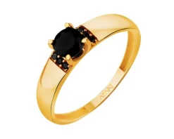 Złoty pierścionek z cyrkoniami