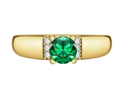 Złoty pierścionek z cyrkoniami