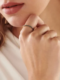 Złoty pierścionek z cyrkoniami - Eternity