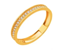 Złoty pierścionek z cyrkoniami
