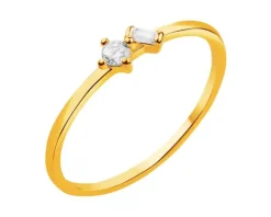 Złoty pierścionek z cyrkoniami