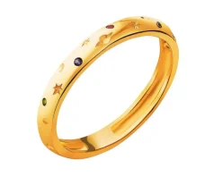 Złoty pierścionek z cyrkoniami