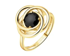 Złoty pierścionek z cyrkonią