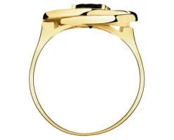 Złoty pierścionek z cyrkonią