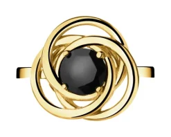 Złoty pierścionek z cyrkonią