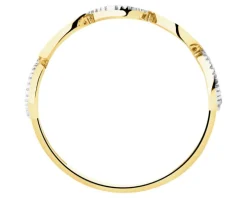 Złoty pierścionek z cyrkoniami