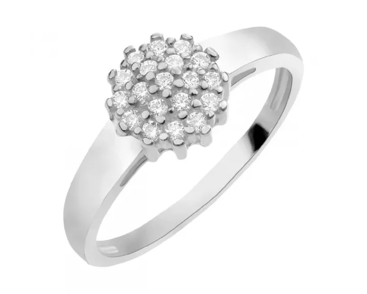 Złoty pierścionek z cyrkoniami