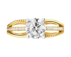 Złoty pierścionek z cyrkoniami